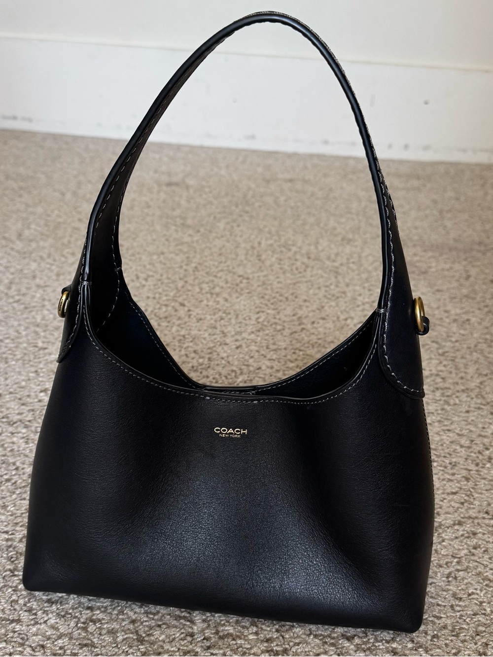 Coach Brooklyn 23 Black Leather Shoulder Bag with Gold Chain Strap - Picture 6 of 9